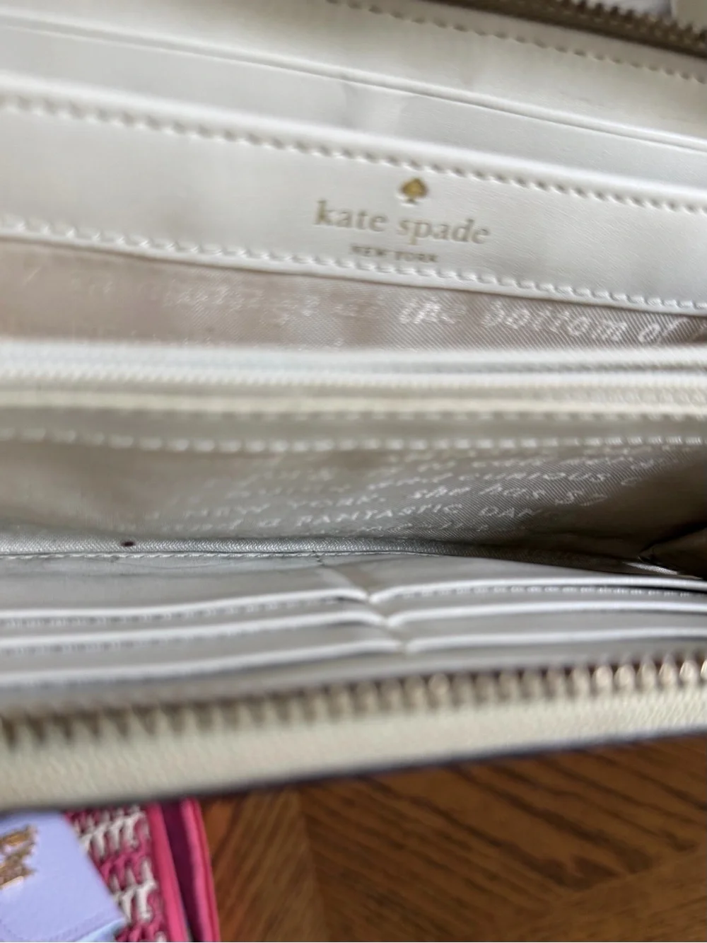 Kate Spade & Michael Kors Wallet set glitter storybook and  white leather fair